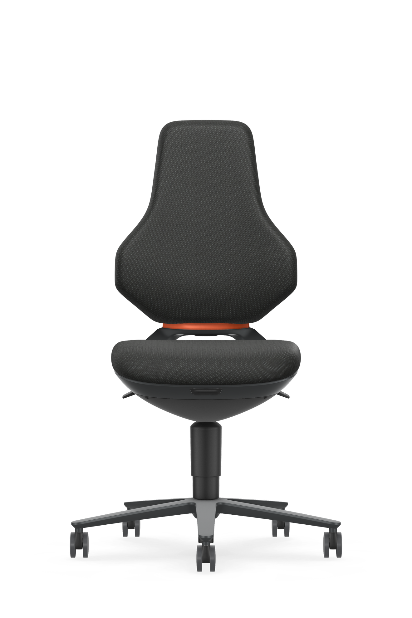 Bimos TEXON Arbeitsstuhl, niedrig mit Rollen, Stoff Duotec schwarz