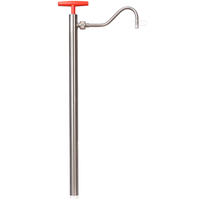Bürkle, stainless steel barrel pump with spout, 57 cm, 330 ml per stroke, #5601-0500