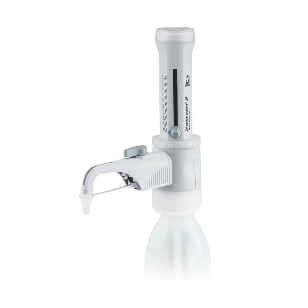 Brand Dispensette S Trace Analysis Flaschenaufsatz-Dispenser, Analog, 1-10 ml, Tantal-Feder, mit Rückdosierventil, DE-M, 4640241, Produktansicht Brand