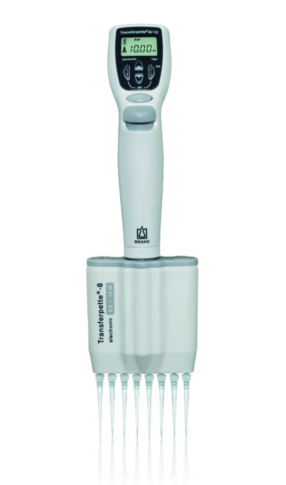 ®-8 electronic brand pipette, DE-M, 0.5–10 µl, European mains adaptor (100–240 V / 50–60 Hz), #705399