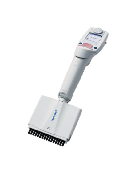 Eppendorf Xplorer ® plus pipette, 16-channel, variable, 1–20 µL, light pink, 4861000778