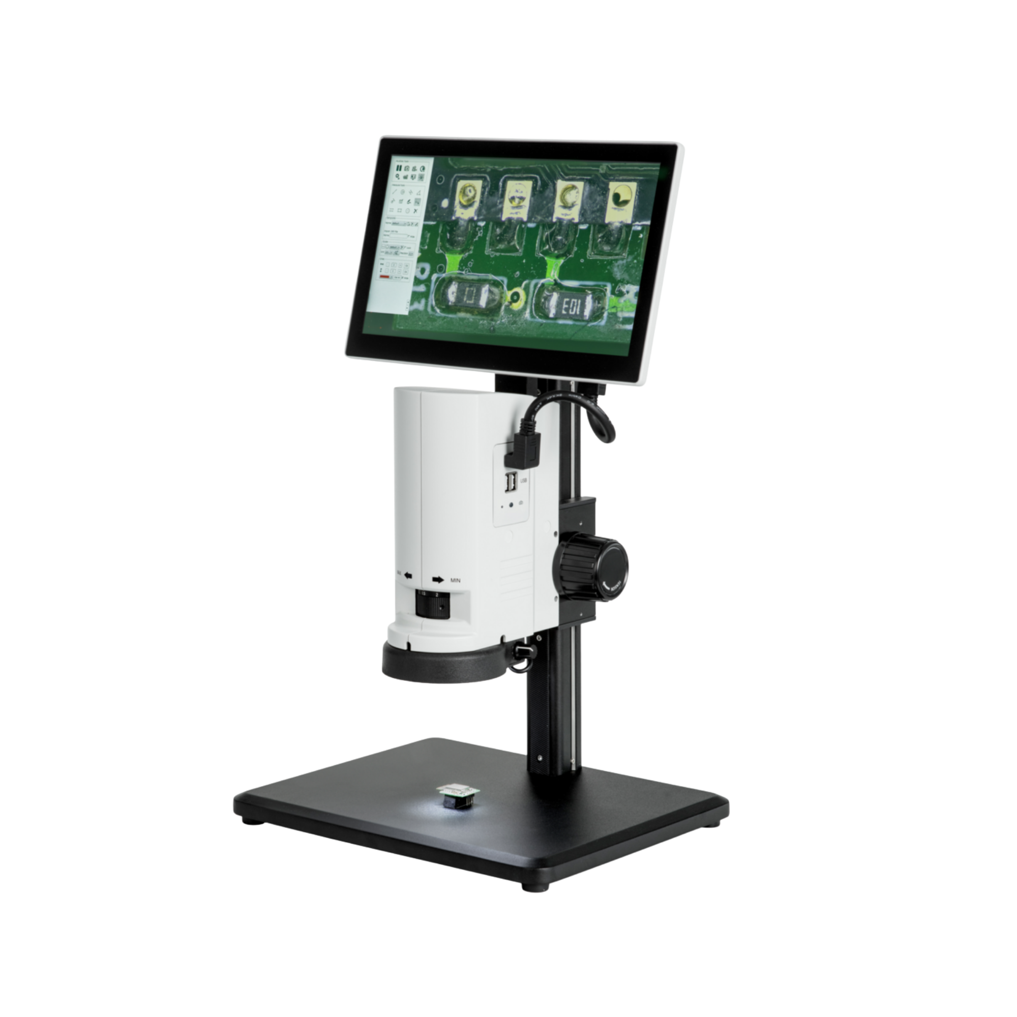 KERN OIV 254 Video Microscope Kit, Stereo Zoom, 2 MP USB Camera, LED Ring Light