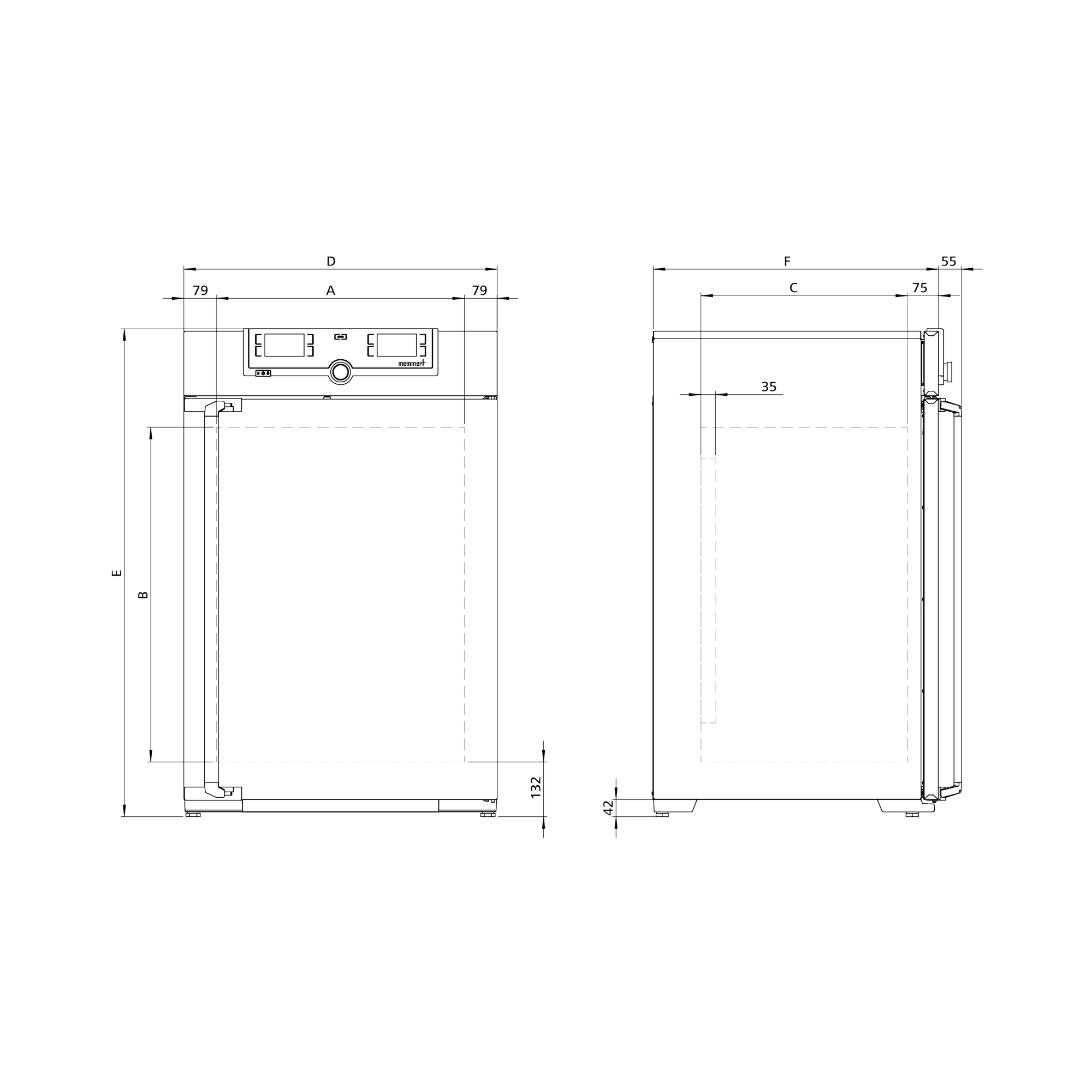 Memmert ICO240 CO₂ incubator, 241 L, TwinDISPLAY, 180°C sterilisation
