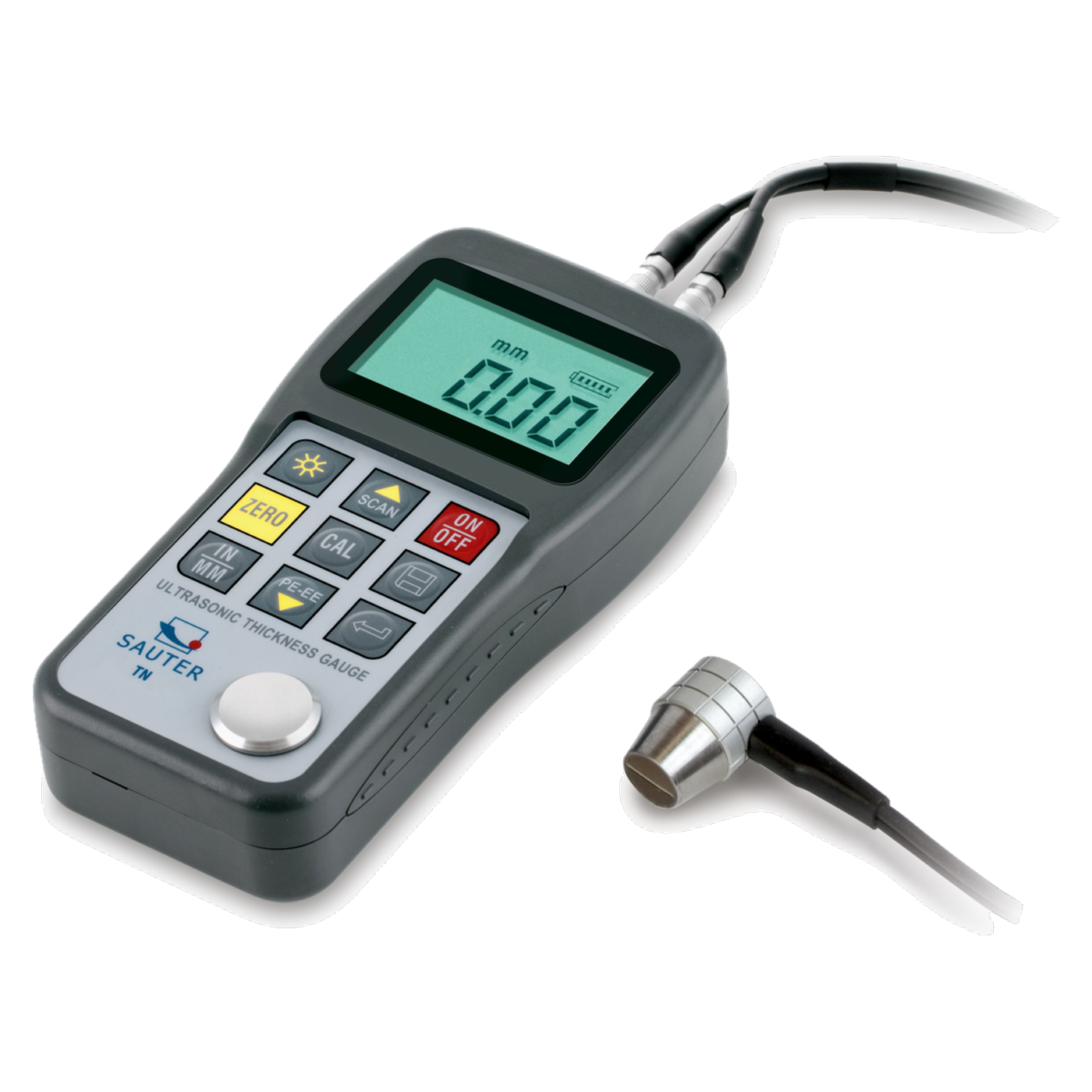 Sauter TN 80-0.01US Ultraschall-Materialdickenmessgerät, 0,75 bis 80 mm, Ablesbarkeit 0