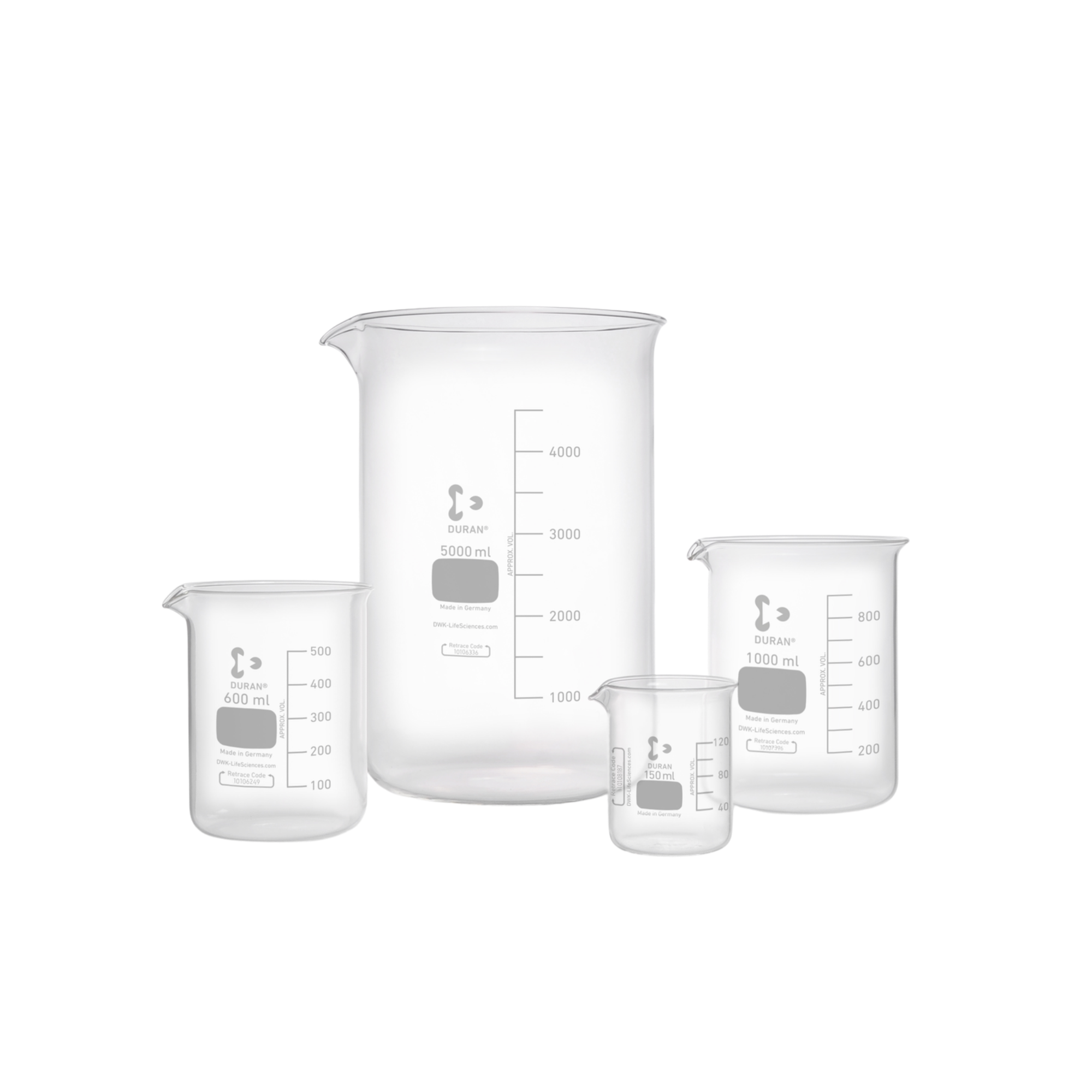 DURAN beakers, short-necked, with spout (5 ml – 10,000 ml)