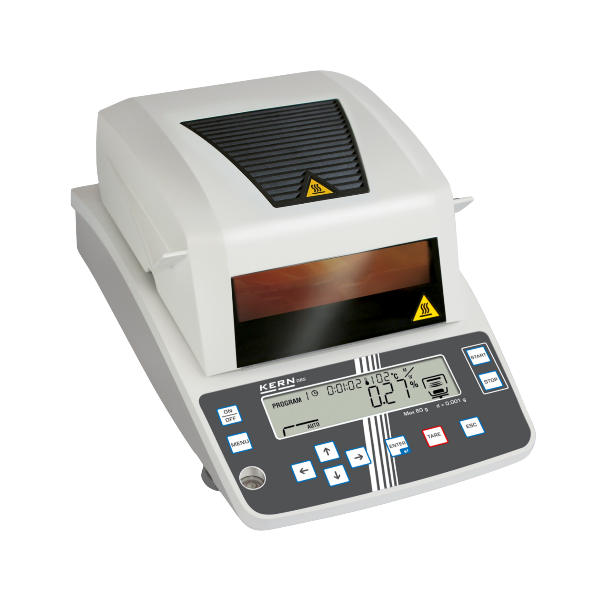 KERN DBS 60-3 Halogen Moisture Analyser, 60 g / 0.001 g (0.01 %), graphic display