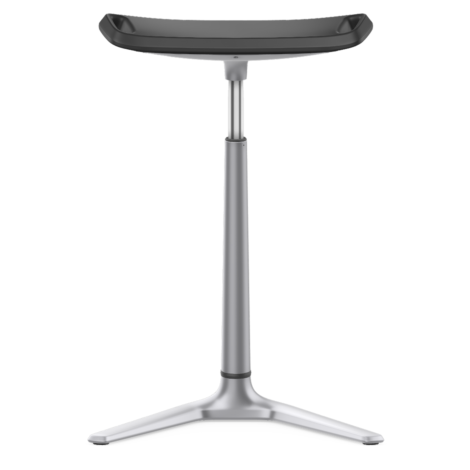 bimos Fin Stehhilfe mit schwarzem Sitz aus Integralschaum, Gestell Aluminium brillantsilber, 9144-2000