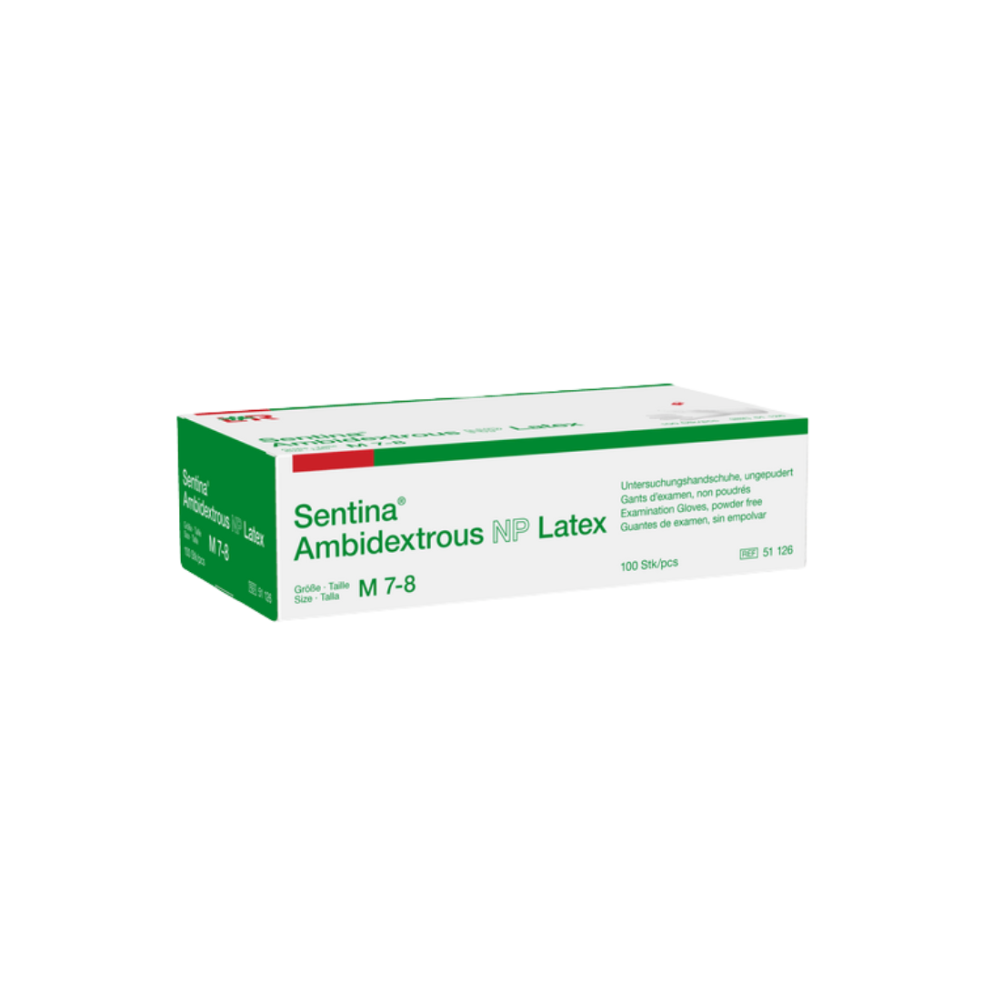 L&R Sentina Ambidextrous Latex Examination Gloves, powder-free, 100 pcs. – L