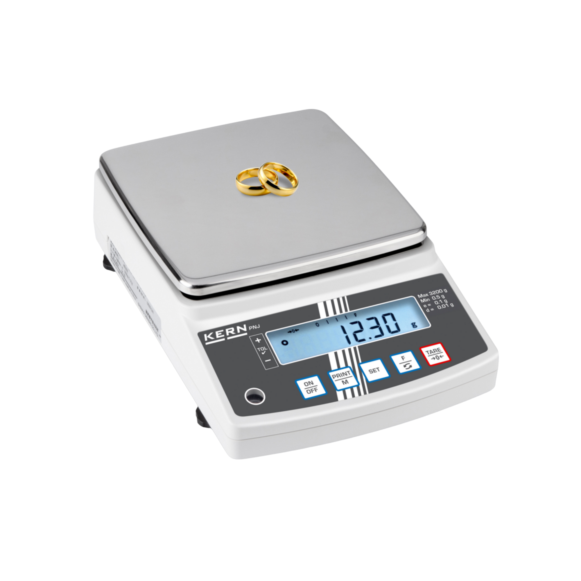 KERN PNJ 3000-2M Precision Balance, tuning fork measurement system, internal calibration, suitable for verification