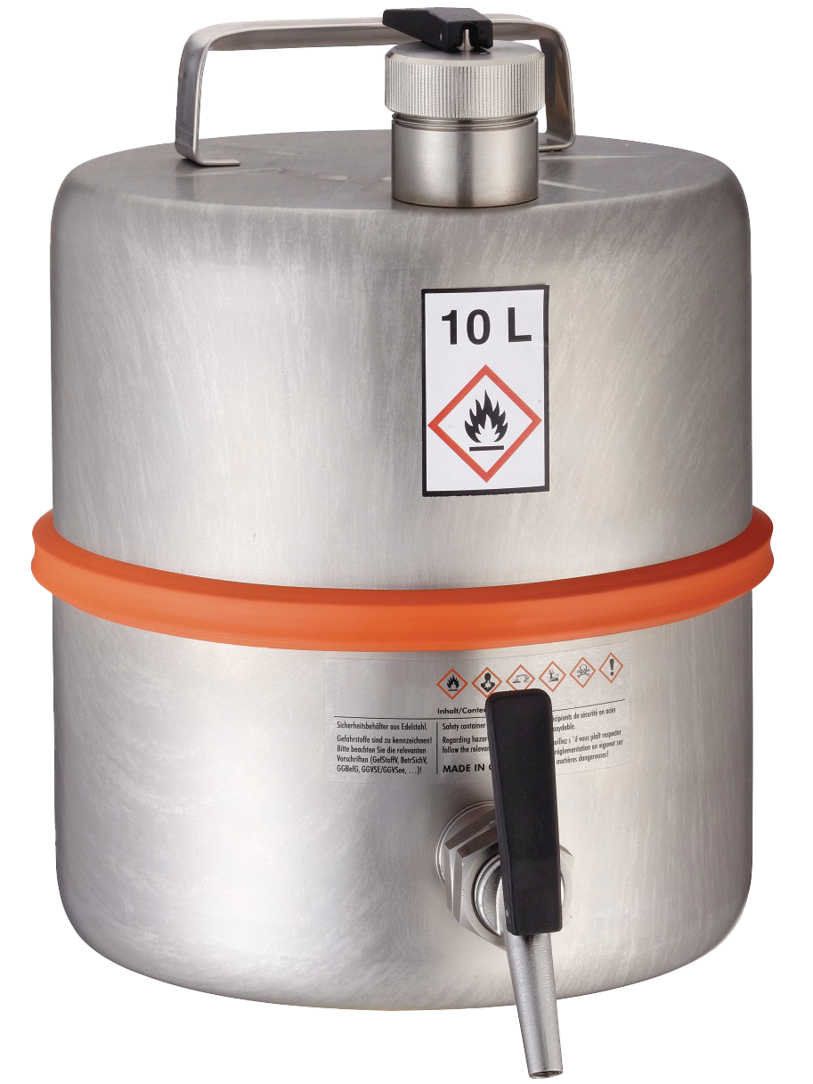 Bürkle Sicherheitsbehälter Edelstahl V4A, Zapfhahn, 10 l, 2601-4010, Produktansicht