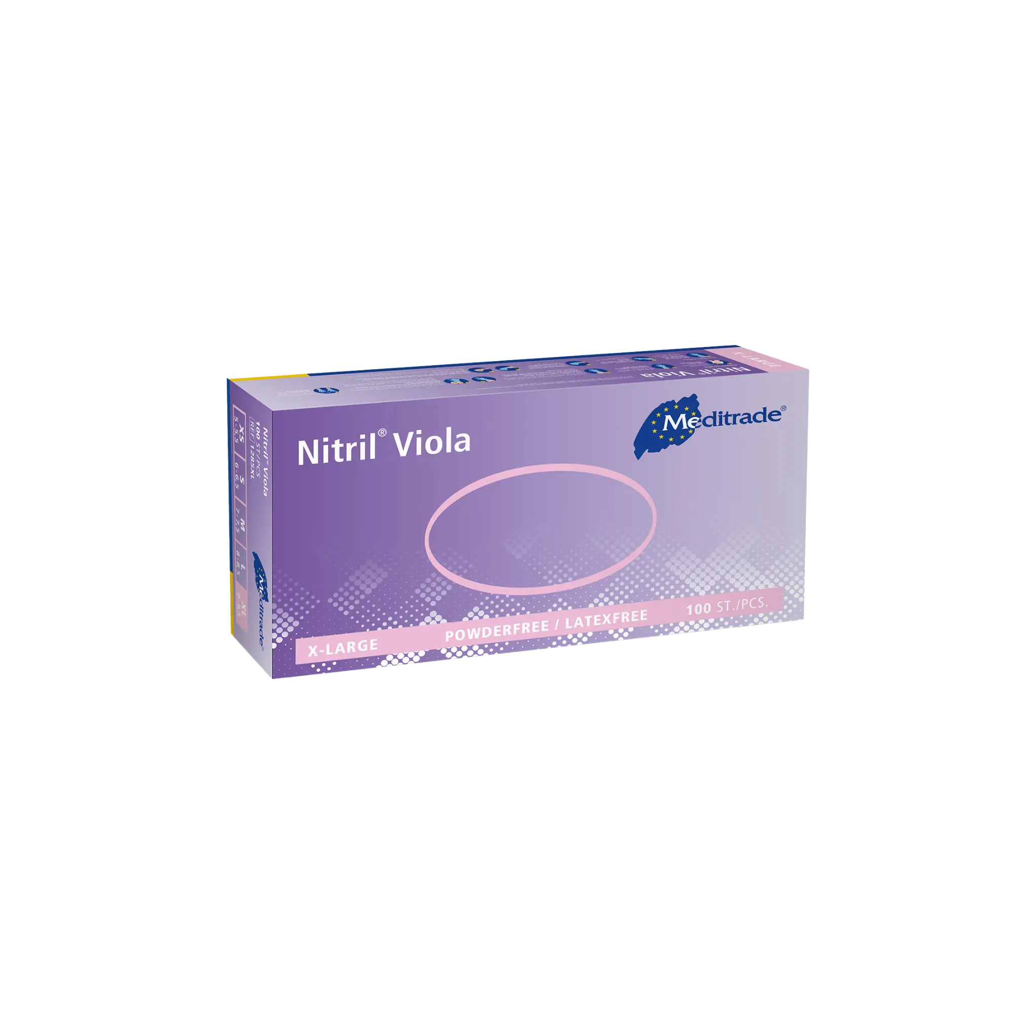 Meditrade Nitrile ® Viola ® Nitrile examination and protective gloves, violet, powder-free, 1 carton = 10 x 100 = 1,000 pieces