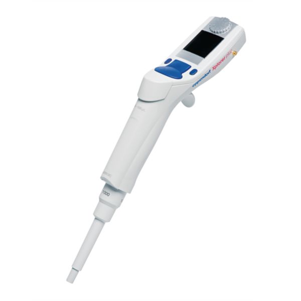 Eppendorf Xplorer Plus pipette, single-channel, 50–1000 µL, blue multi-function rocker for 1000 µL pipette tips, 4861000732