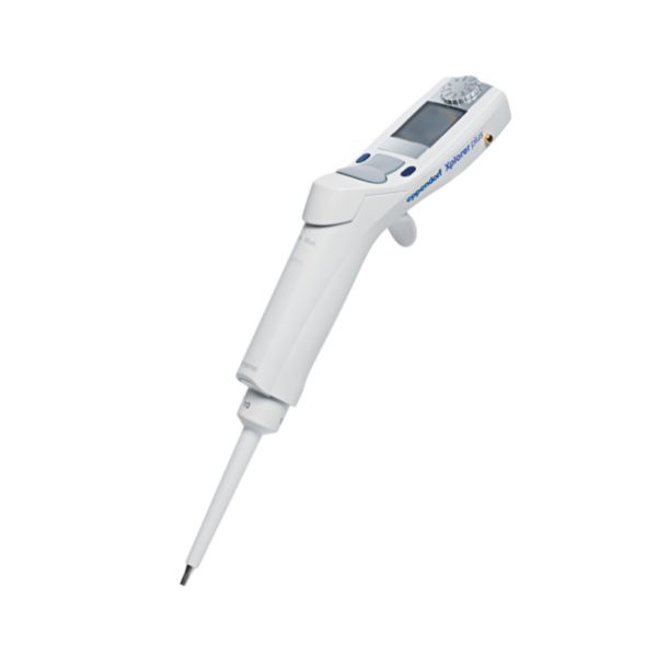 Eppendorf Xplorer Plus pipette, single-channel, 0.5–10 µL, multi-function rocker, medium grey, for 20 µL pipette tips, 4861000708