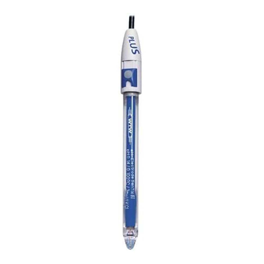 WTW glass pH electrode, liquid electrolyte, integrated temperature sensor, BNC connector and banana plugs, length 120 mm, 1 m cable, #103643