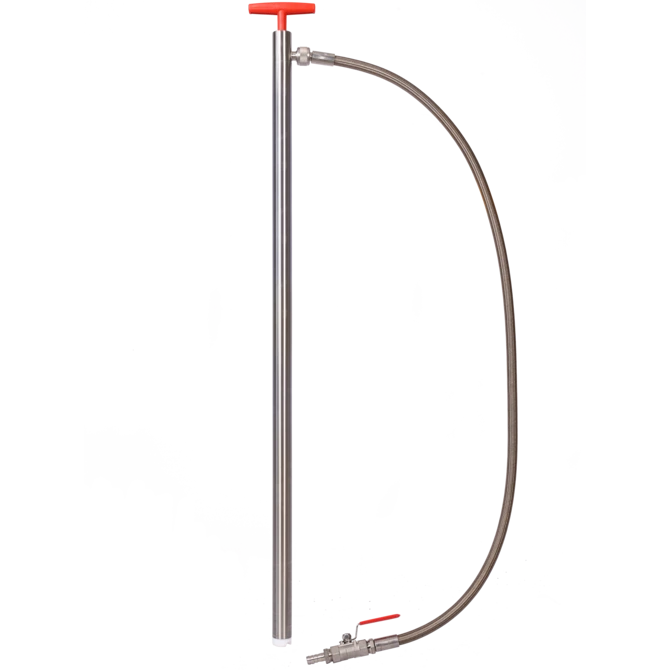 Bürkle, stainless steel barrel pump with hose and tap, 91 cm, #5601-0801
