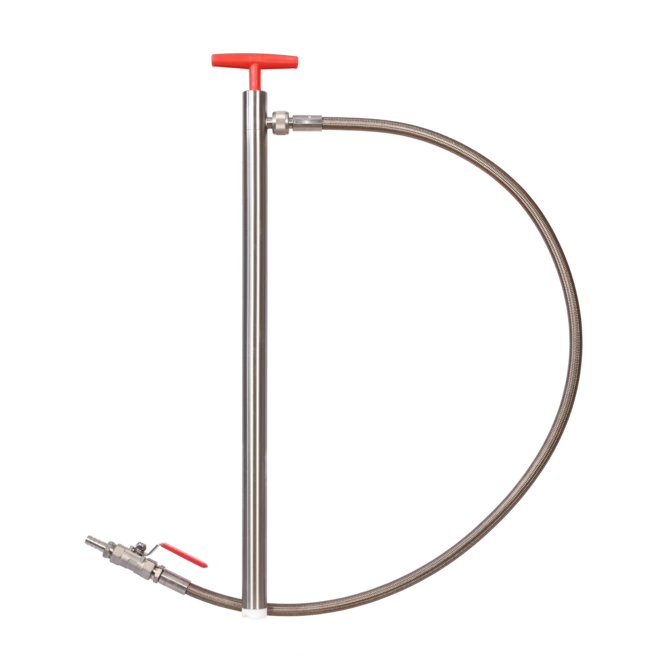 Bürkle, stainless steel barrel pump with hose and tap, 57 cm, #5601-0501