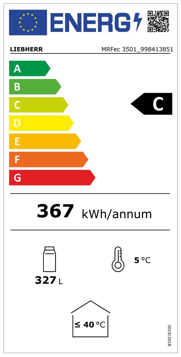 Liebherr MRFec 3501 drinks fridge, forced-air cooling, 250 l, energy efficiency class C, 998413851