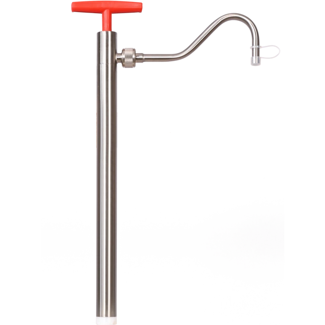 Bürkle, stainless steel barrel pump with spout, 36 cm, 190 ml per stroke, #5601-0400