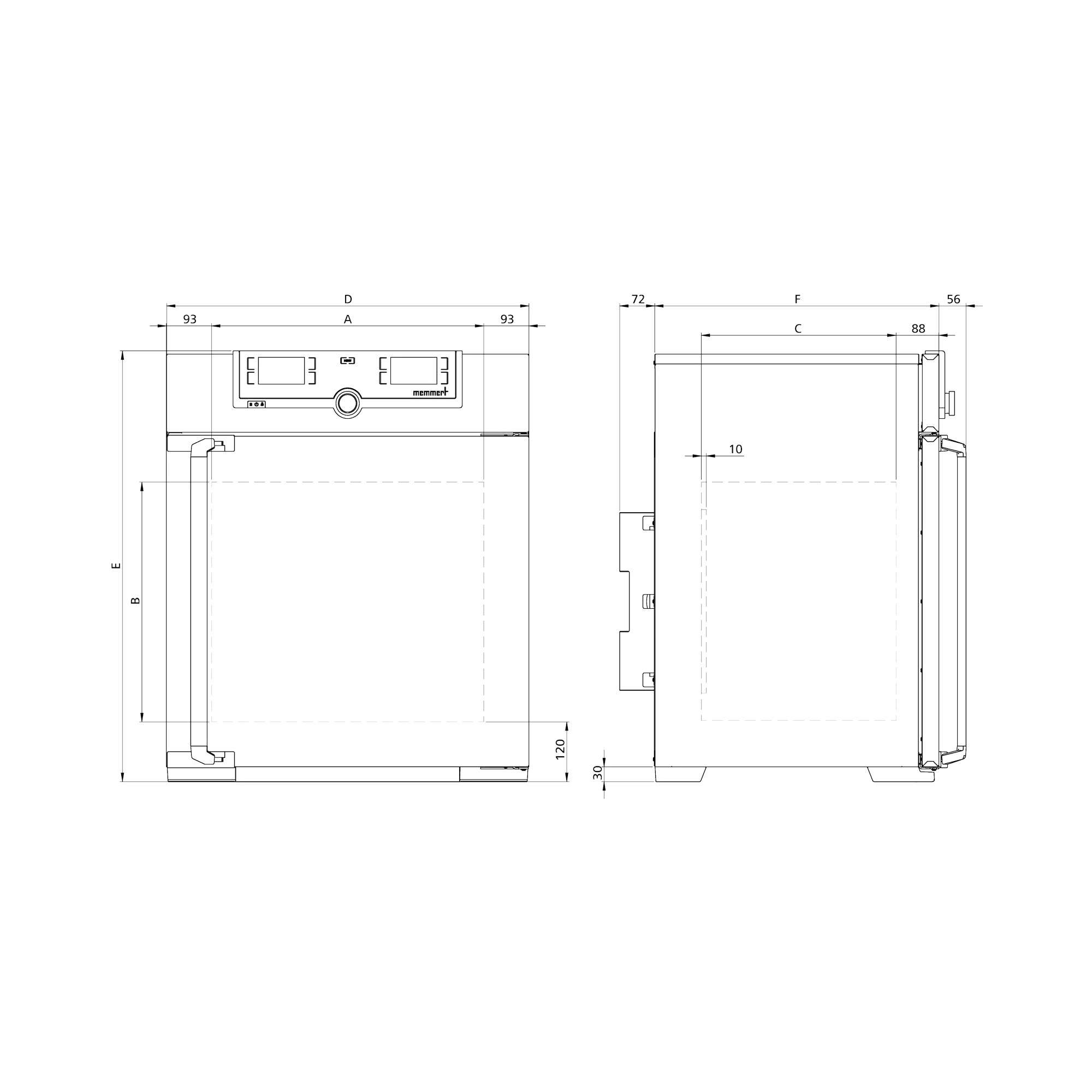 Memmert IPP30plus Peltier-cooled incubator, 32 L, TwinDISPLAY, AutoSAFETY