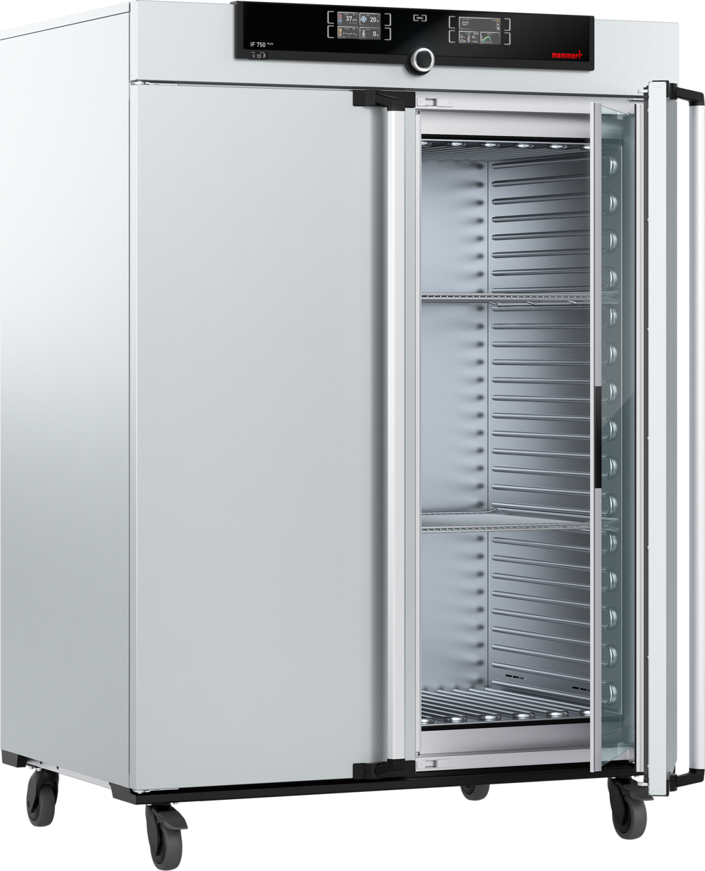 Memmert IF750plus Incubator, 749 L, TwinDISPLAY & forced-air circulation, on castors