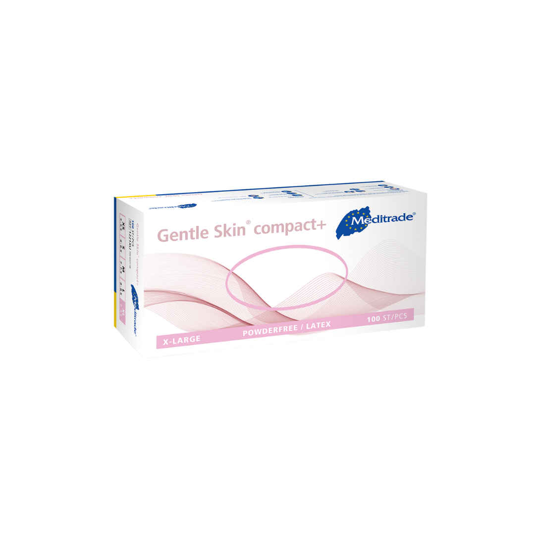 Meditrade Gentle Skin compact+ powder-free latex gloves, 100 pcs.