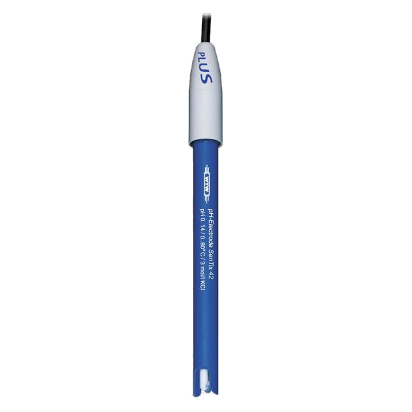 WTW SenTix 42 Kunststoff-pH-Elektrode mit Gel-Elektrolyt und Temperaturfühler, BNC, 1 m Kabel