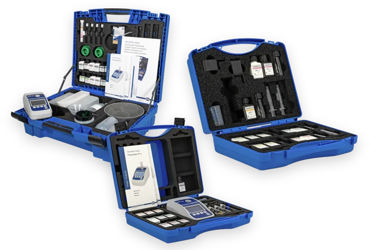 Macherey-Nagel mallette d’analyse du sol VISOCOLOR avec PF-3 Soil, mallette d’analyse Fish et mallette d’analyse avec PF-3 Pool
