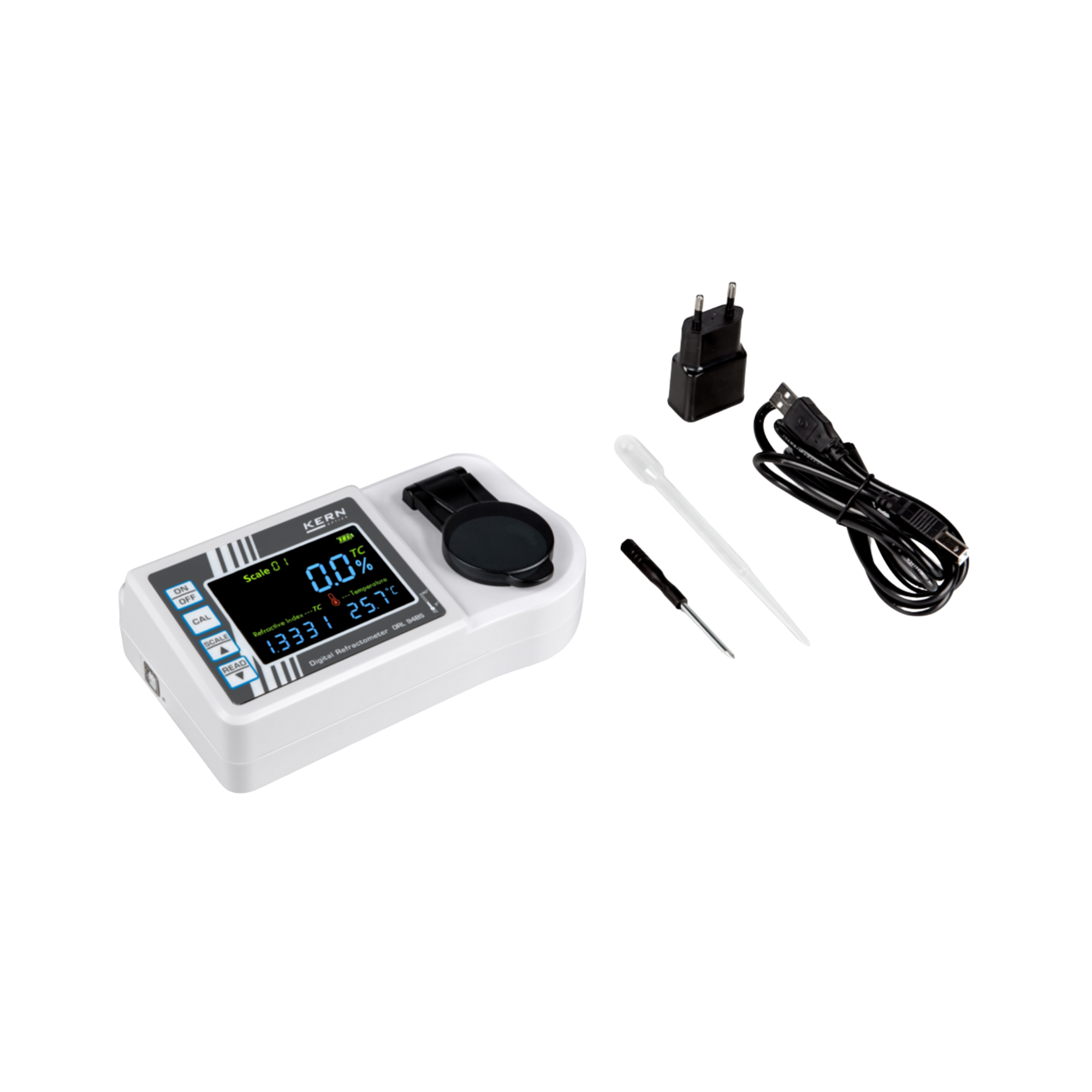 KERN ORL 94BS Premium Digital Refractometer, Brix 0–94%, nD, IP65