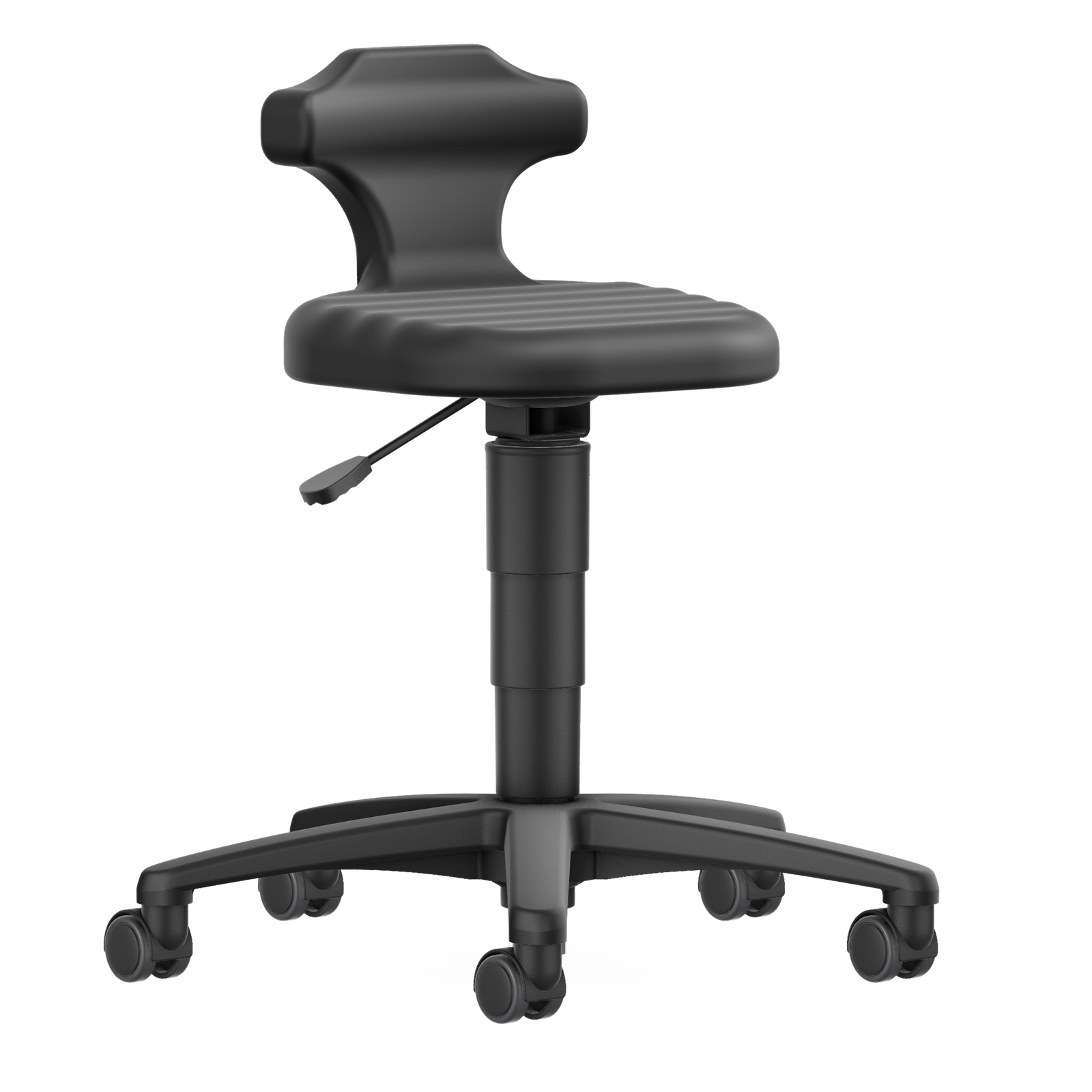 bimos Flex Hocker mit Rollen, schwarz, Sitzhöhe 450 bis 650 mm, 9408-2000