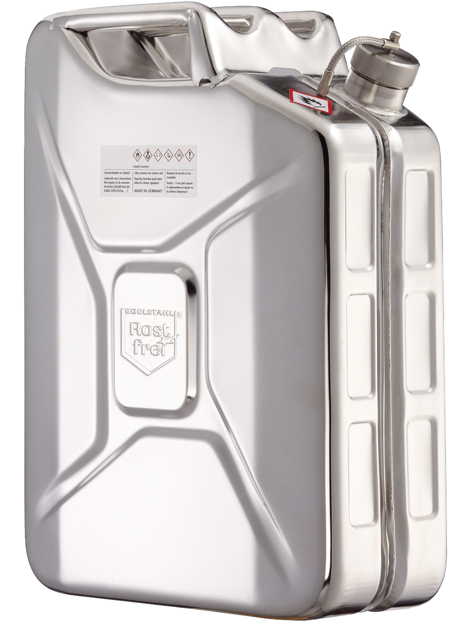 Bürkle Sicherheitskanister Edelstahl V2A, Schraubkappe, 20 l, 2601-3020, Produktansicht