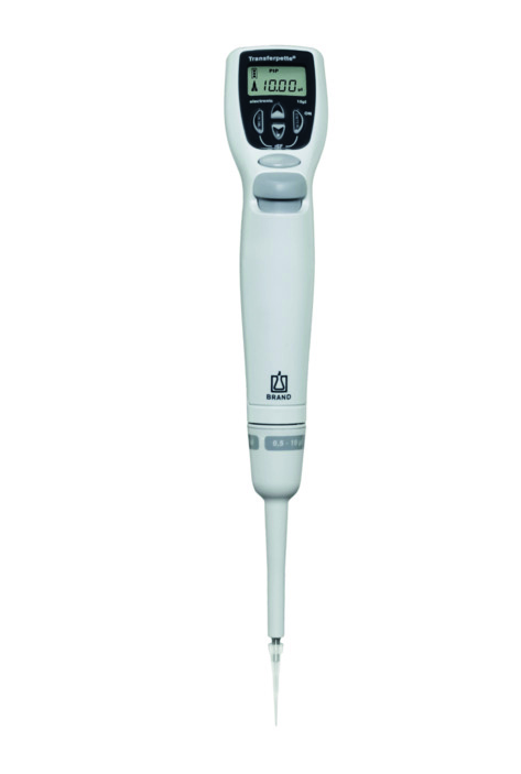 ®-electronic Transferpipette, DE-M, 0.5–10 µl, European mains adaptor (100–240 V / 50–60 Hz), #705299