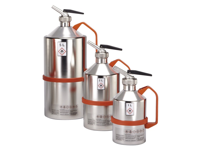 Bürkle, V4A Safety Jug, with dispenser and pressure relief valve, 2L, #2601-1002