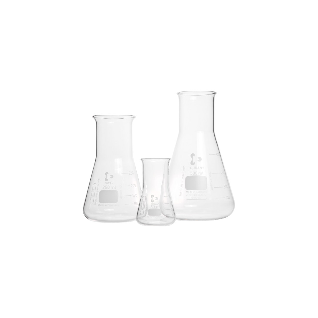 DURAN wide-neck Erlenmeyer flasks, 1000 ml, pack of 10, DIN EN ISO 24450, 212265407