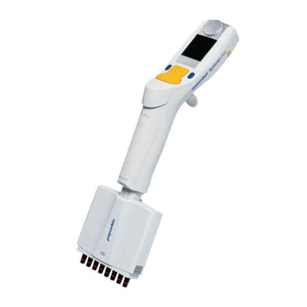Eppendorf Xplorer plus, 8-channel, 15–300 µL, multifunctional rocker (orange) for 300 µL pipette tips, 4861000805
