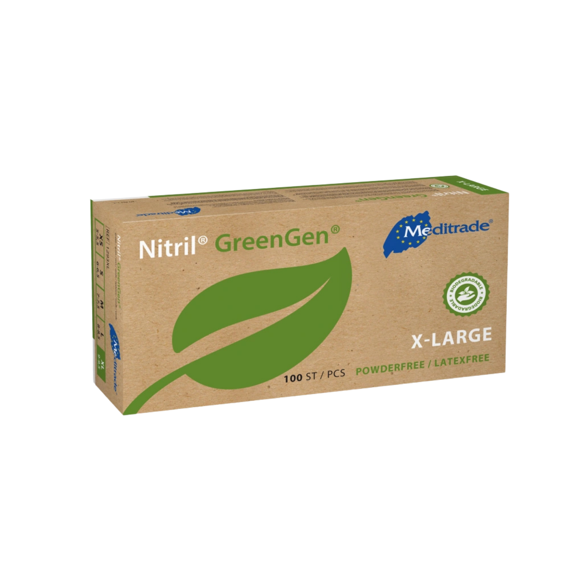 Meditrade Nitril GreenGen Examination Gloves, green, box (1,000 pieces)