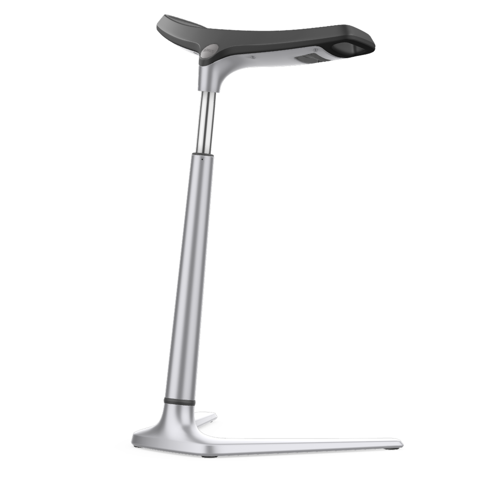 bimos Fin Stehhilfe mit schwarzem Sitz aus Integralschaum, Gestell Aluminium brillantsilber, 9144-2000