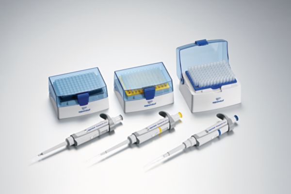 Eppendorf Pipette Research ® plus G, 3-pack, Option 1, 0.5–10 µL / 10–100 µL / 100–1000 µL, incl. epT.I.P.S. ® boxes, 3123000900