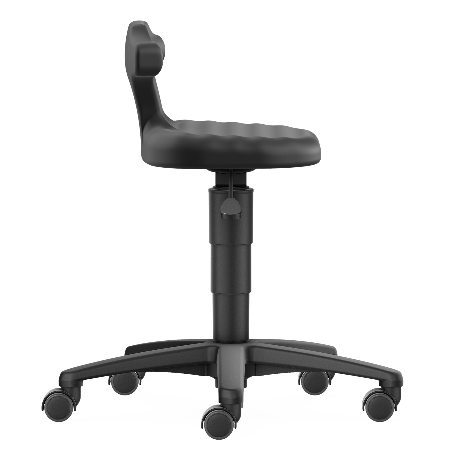 bimos Flex Hocker mit Rollen, schwarz, Sitzhöhe 450 bis 650 mm, 9408-2000
