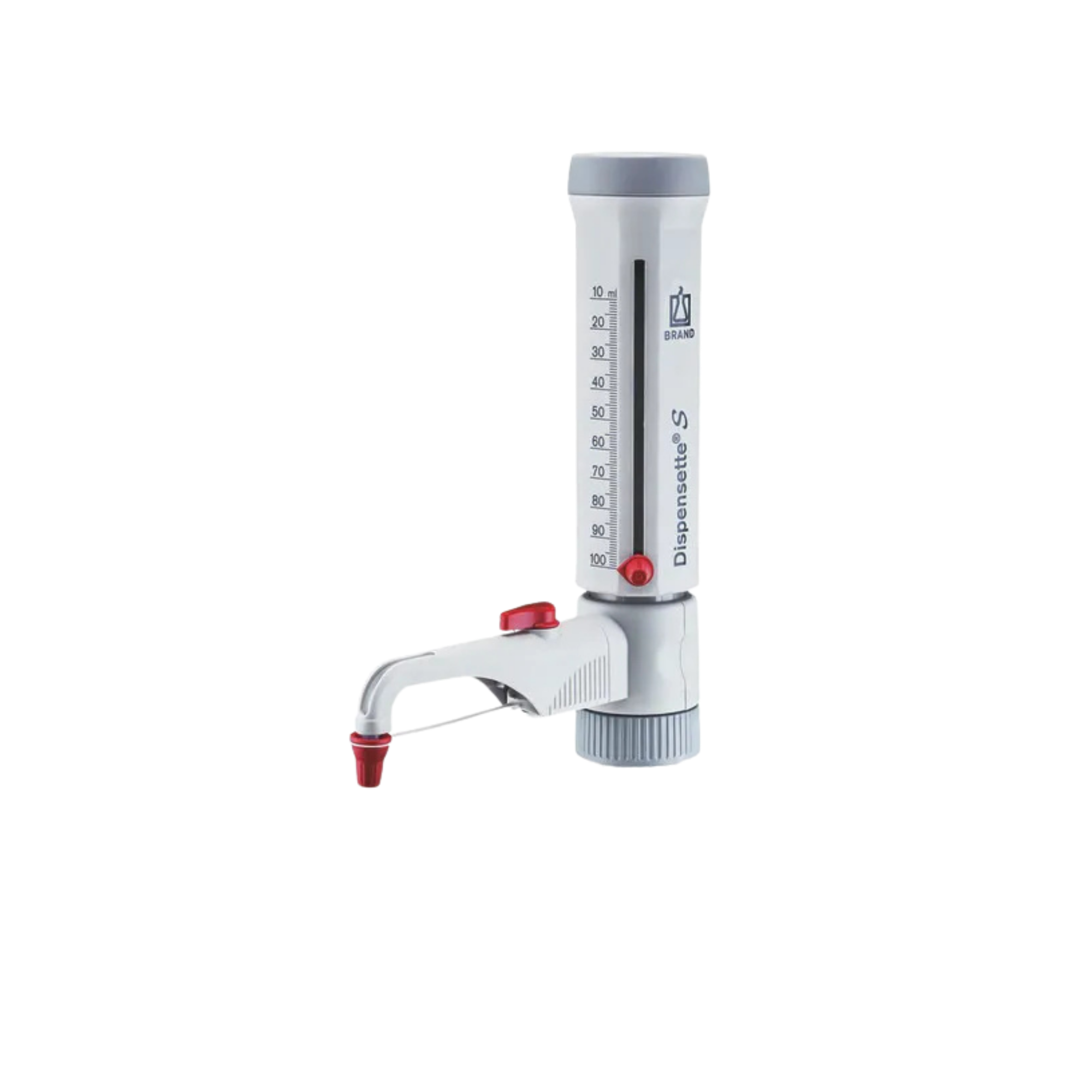 BRAND Dispensette S Analog, mit Rückdosierventil, Flaschenaufsatz-Dispenser (0,1 – 100 ml) - 0,5 ml - 5 ml