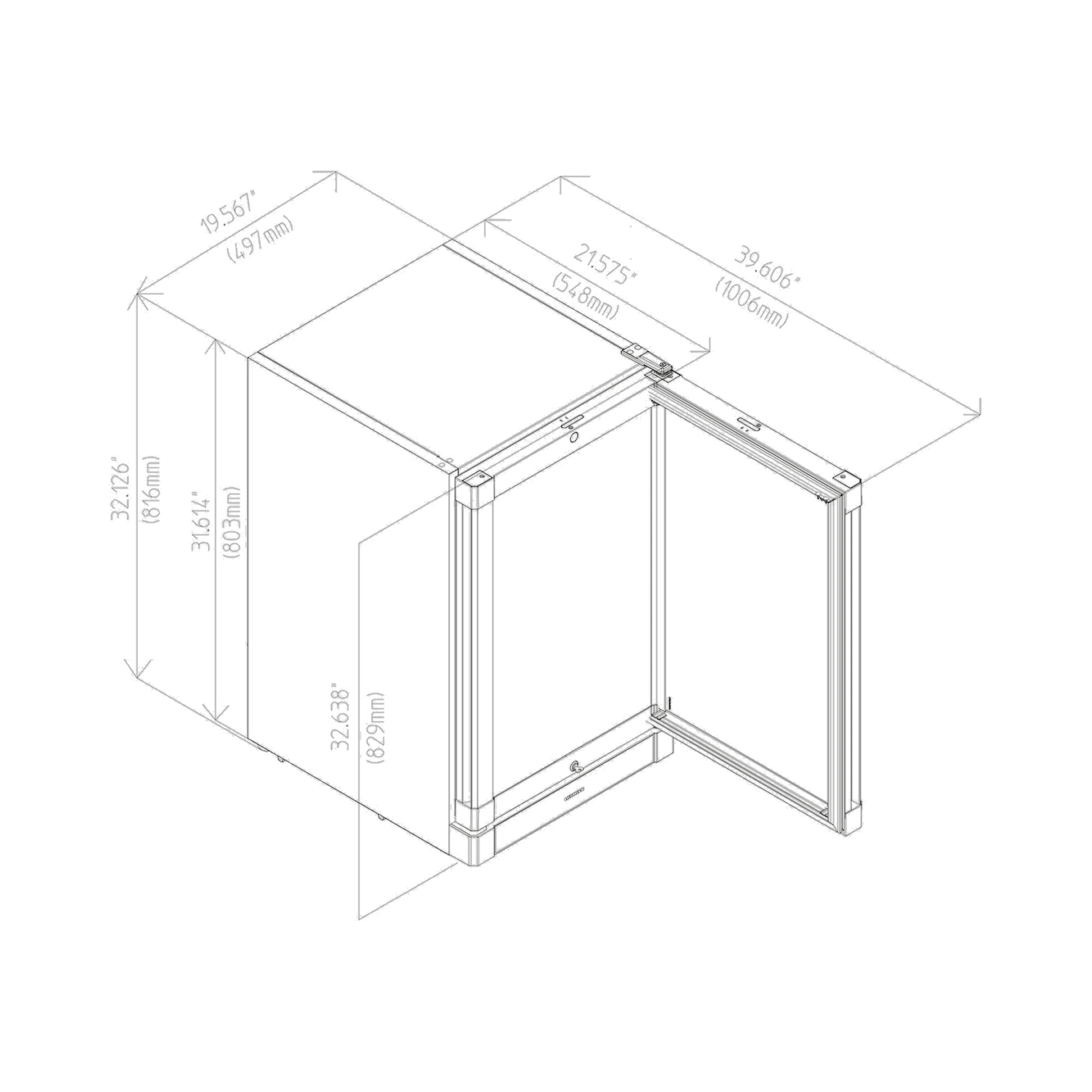 Liebherr BCv 1103 drinks fridge, fan-assisted cooling, glass door, 75 l