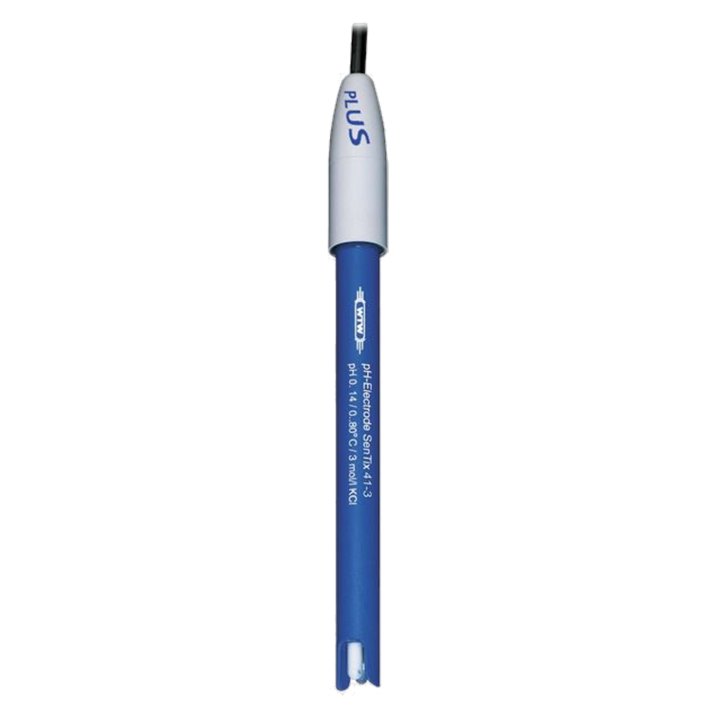 WTW SenTix 41-3 Kunststoff-pH-Elektrode mit Gel-Elektrolyt und Temperaturfühler, 3 m Kabel