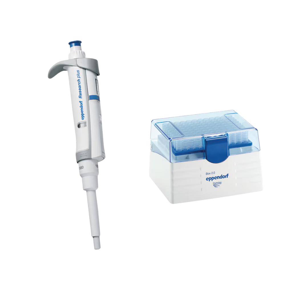 Eppendorf Research plus single-channel pipette, variable, 100–1000 µl, blue, 3123000063