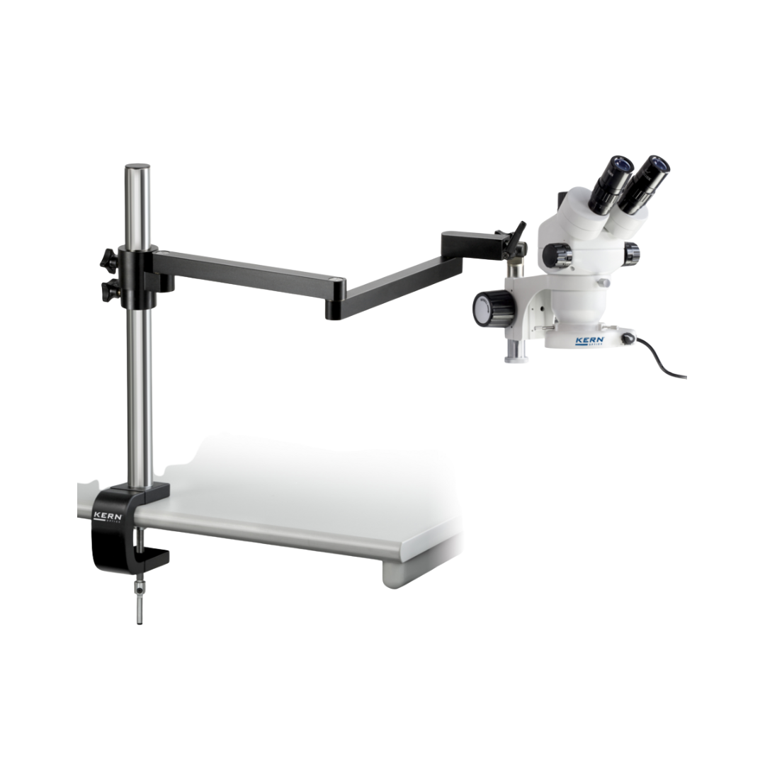 KERN OZM 953 Stereomicroscope Set, Trinocular, Articulated Arm, 0.7x–4.5x Zoom, LED, OZM 953