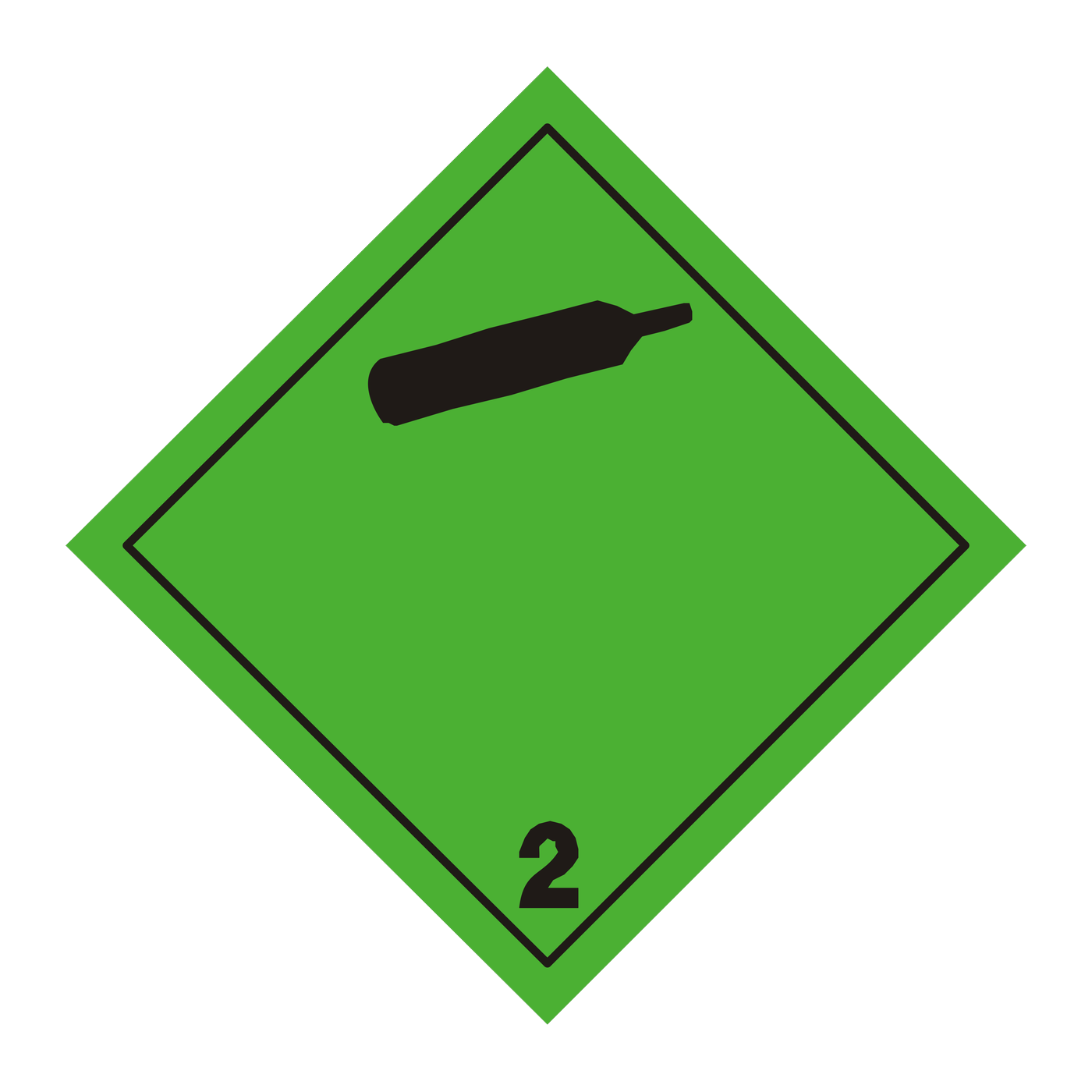Giese-GEF Gefahrgutetikett Klasse 2.2 (Nicht entzündbare, nicht giftige Gase), 100 x 100 mm, Haftfolie, Rolle à 1.000 Stk., 220-10-1