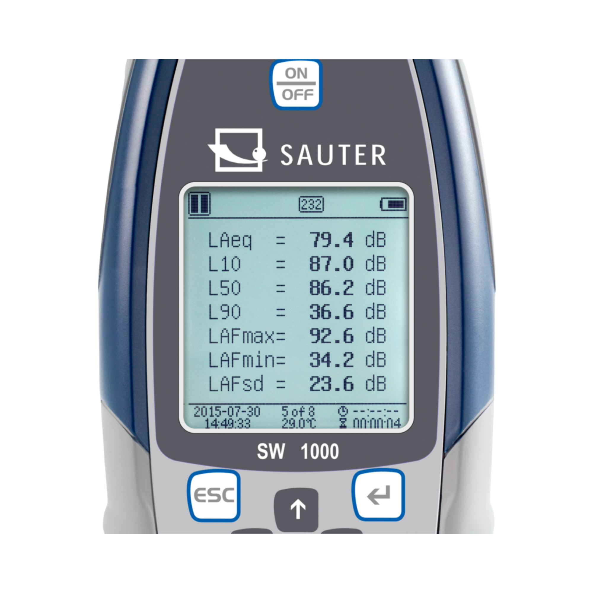 SAUTER SW 1000 Class 1 sound level metre, data logger, octave band filter