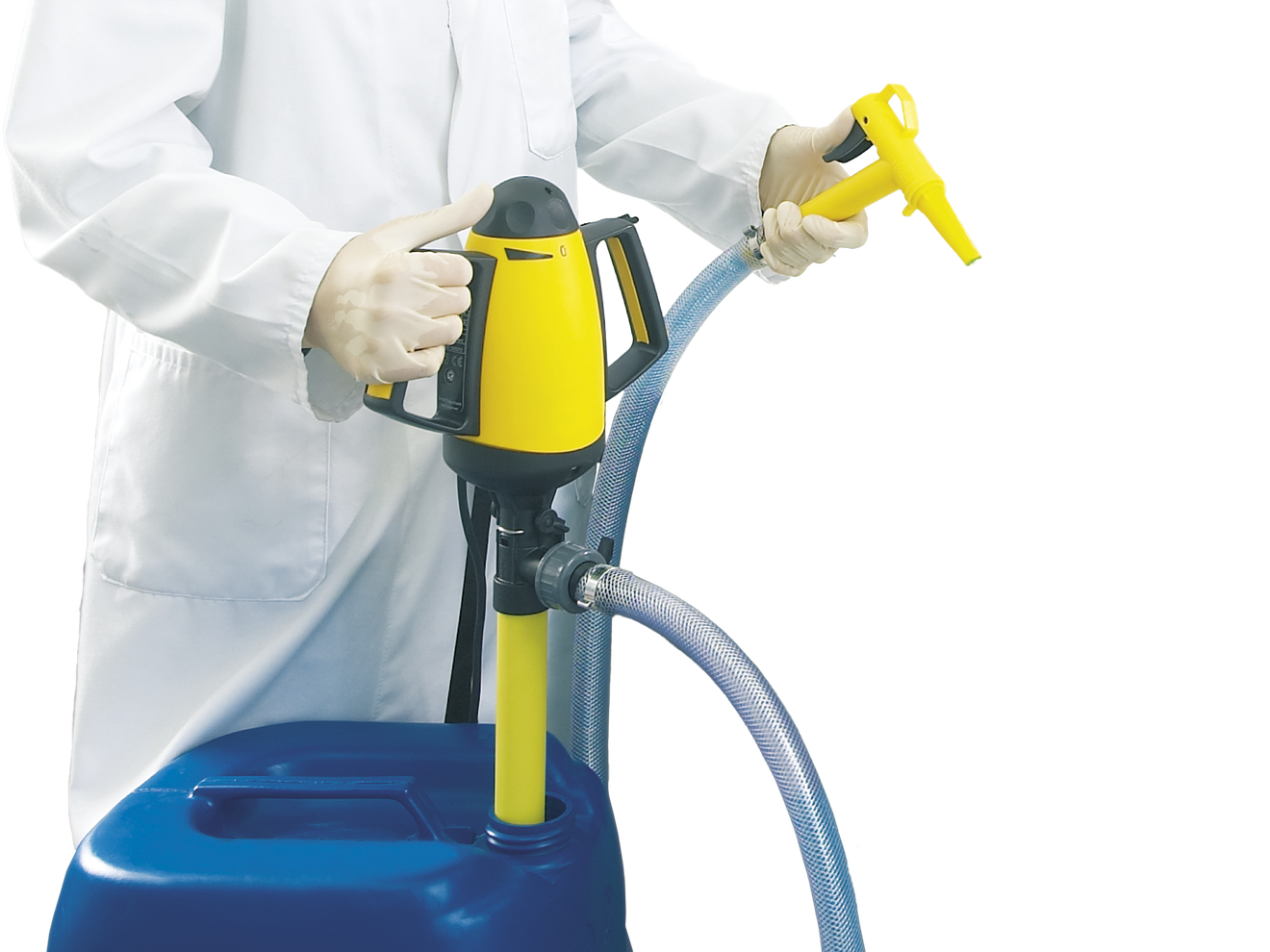 Bürkle Laborpumpe mit Netzbetrieb, PP/PVC, 70 bis 100 cm Eintauchtiefe, Produktansicht
