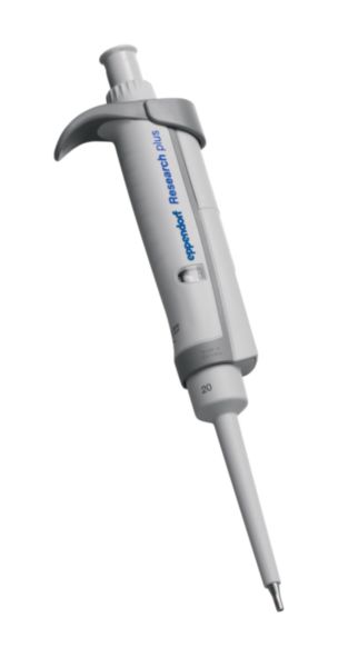 Eppendorf Research Pipette®plus G, single-channel, variable, 2–20 µL, light grey, epT.I.P.S.®-Box, 3123000098